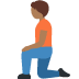 Person kneeling, medium-dark skin tone