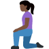 Woman kneeling, dark skin tone