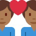 Couple with heart (medium-dark skin tone man, medium-dark skin tone man)