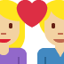Couple with heart (medium-light skin tone woman, medium-light skin tone man)