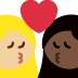 Kiss (medium-light skin tone woman, dark skin tone woman)