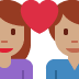 Couple with heart (medium skin tone woman, medium skin tone man)