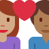 Couple with heart (medium skin tone woman, medium-dark skin tone man)